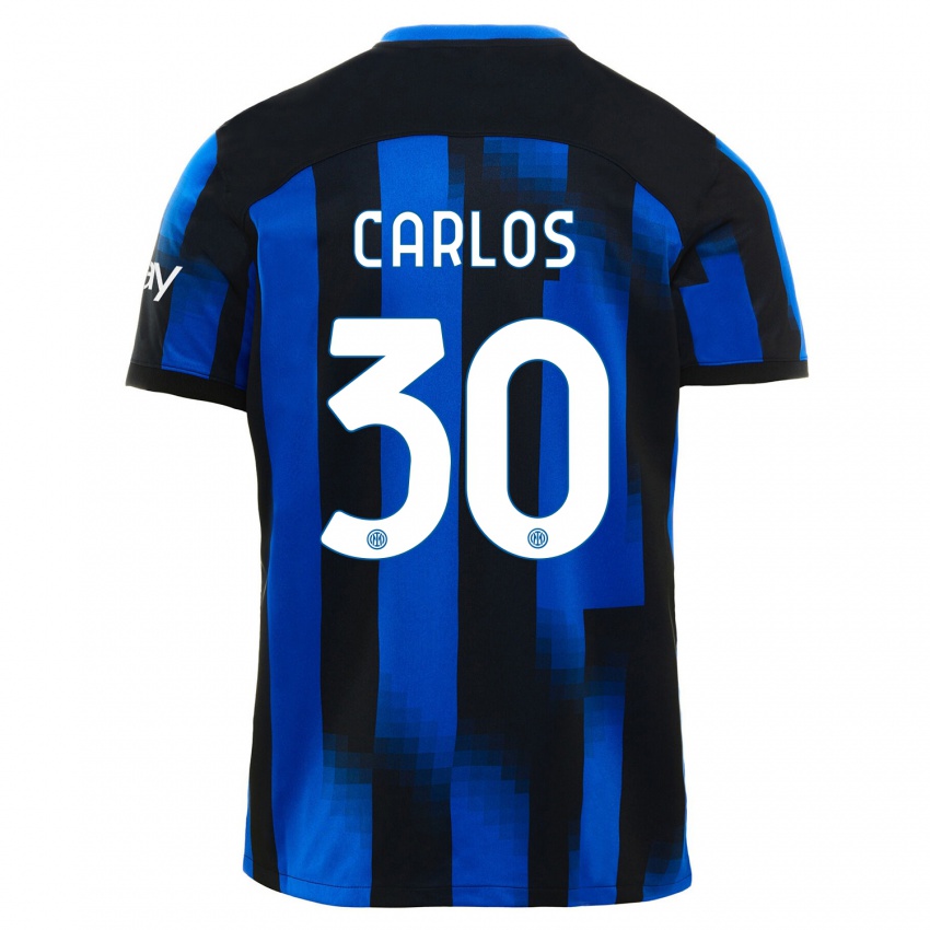 Mann Carlos Augusto #30 Svart Blå Hjemmetrøye Drakt Trøye 2023/24 Skjorter T-Skjorte