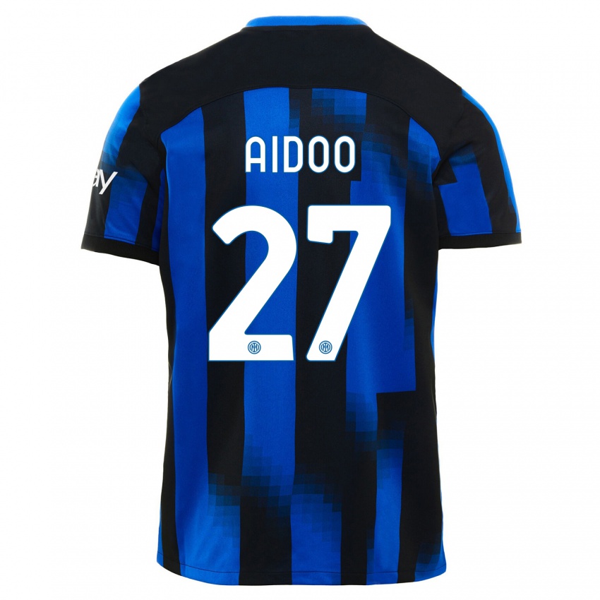 Mann Mike Aidoo #27 Svart Blå Hjemmetrøye Drakt Trøye 2023/24 Skjorter T-Skjorte