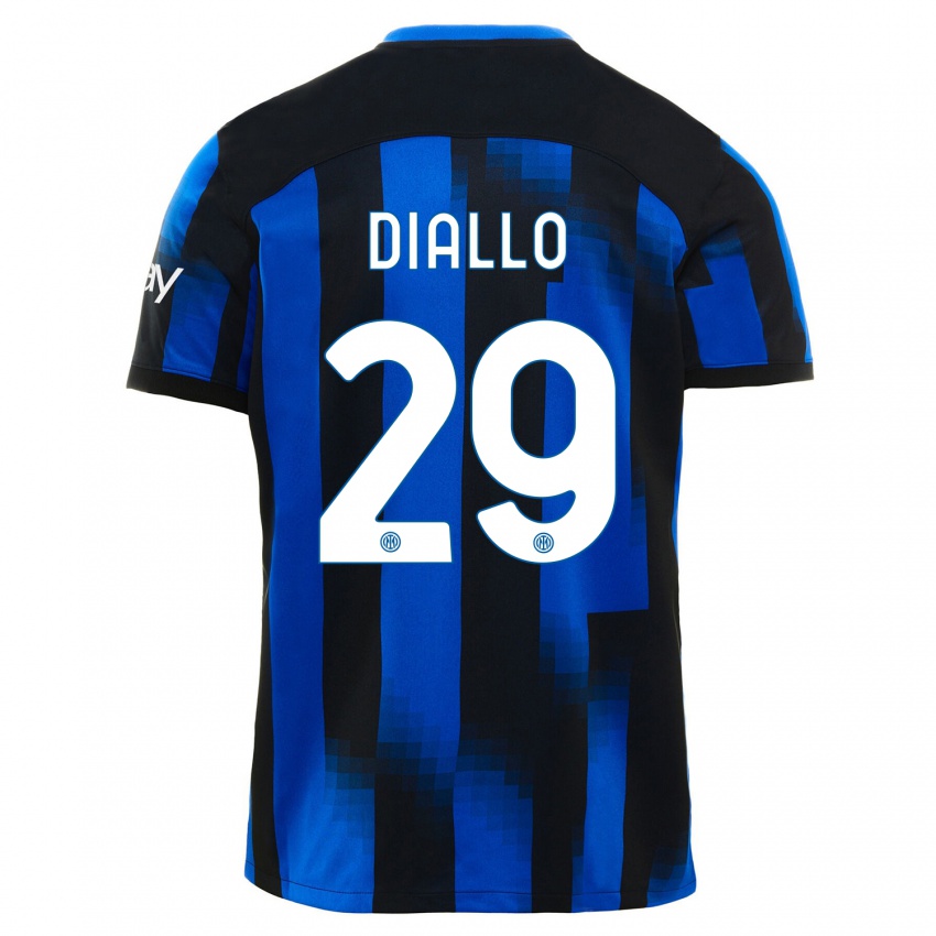 Mann Oumar Diallo #29 Svart Blå Hjemmetrøye Drakt Trøye 2023/24 Skjorter T-Skjorte