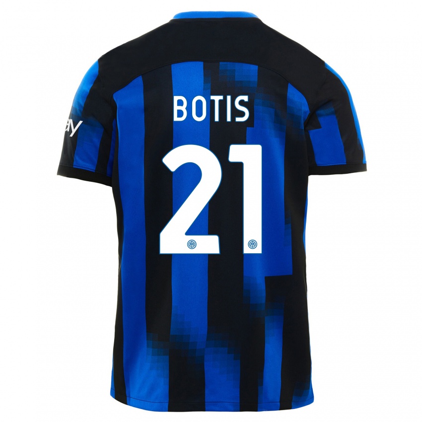 Mann Nikolaos Botis #21 Svart Blå Hjemmetrøye Drakt Trøye 2023/24 Skjorter T-Skjorte