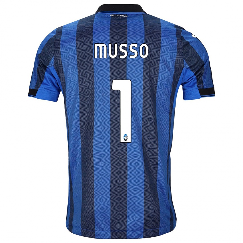 Mann Juan Musso #1 Svart Blå Hjemmetrøye Drakt Trøye 2023/24 Skjorter T-Skjorte