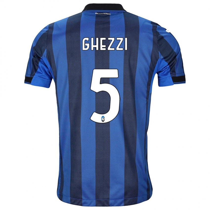 Mann Samuele Ghezzi #5 Svart Blå Hjemmetrøye Drakt Trøye 2023/24 Skjorter T-Skjorte