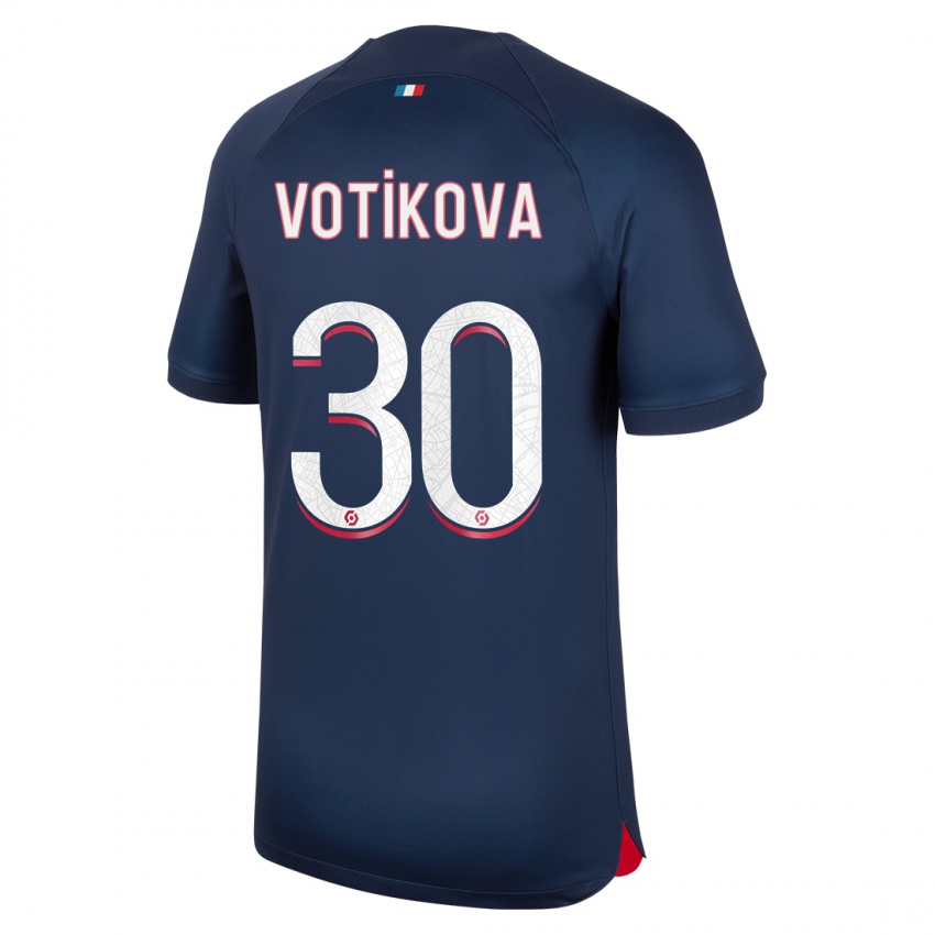 Mann Barbora Votikova #30 Blå Rød Hjemmetrøye Drakt Trøye 2023/24 Skjorter T-Skjorte