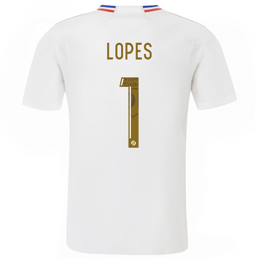 Mann Anthony Lopes #1 Hvit Hjemmetrøye Drakt Trøye 2023/24 Skjorter T-Skjorte