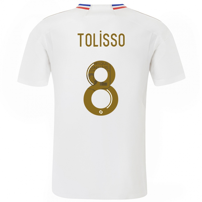 Mann Corentin Tolisso #8 Hvit Hjemmetrøye Drakt Trøye 2023/24 Skjorter T-Skjorte