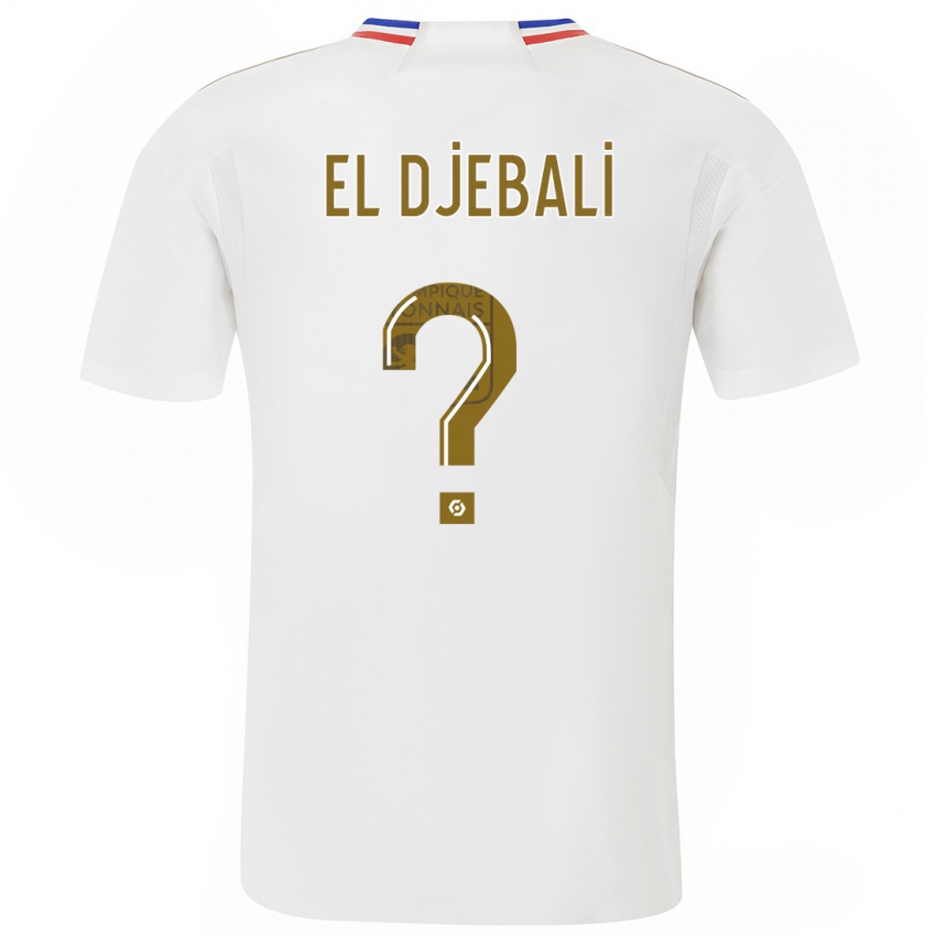 Mann Chaim El Djebali #0 Hvit Hjemmetrøye Drakt Trøye 2023/24 Skjorter T-Skjorte