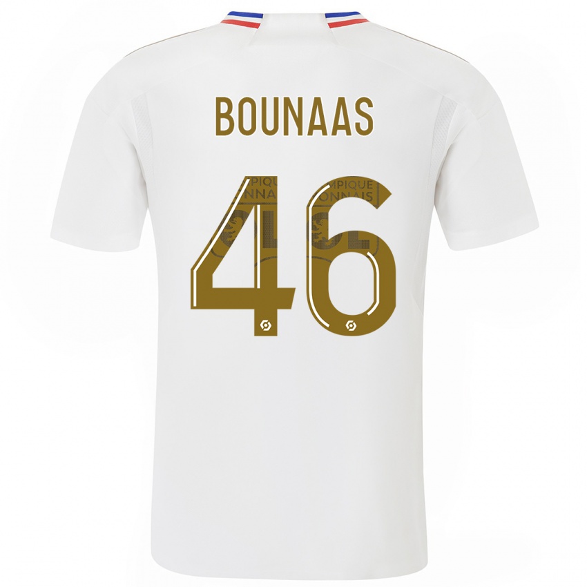Mann Idris Bounaas #46 Hvit Hjemmetrøye Drakt Trøye 2023/24 Skjorter T-Skjorte