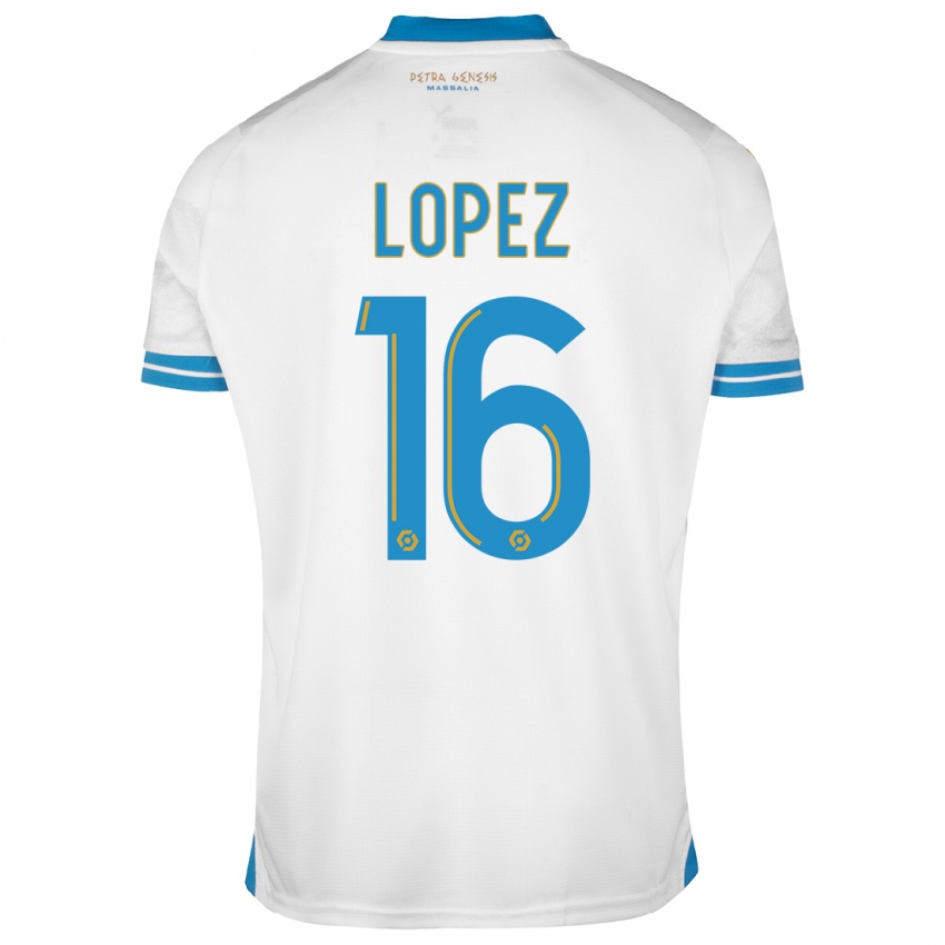 Mann Pau Lopez #16 Hvit Hjemmetrøye Drakt Trøye 2023/24 Skjorter T-Skjorte