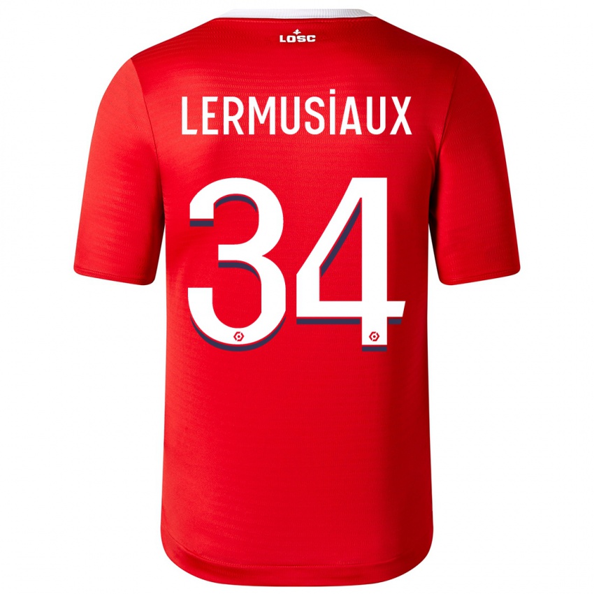 Mann Chrystal Lermusiaux #34 Rød Hjemmetrøye Drakt Trøye 2023/24 Skjorter T-Skjorte