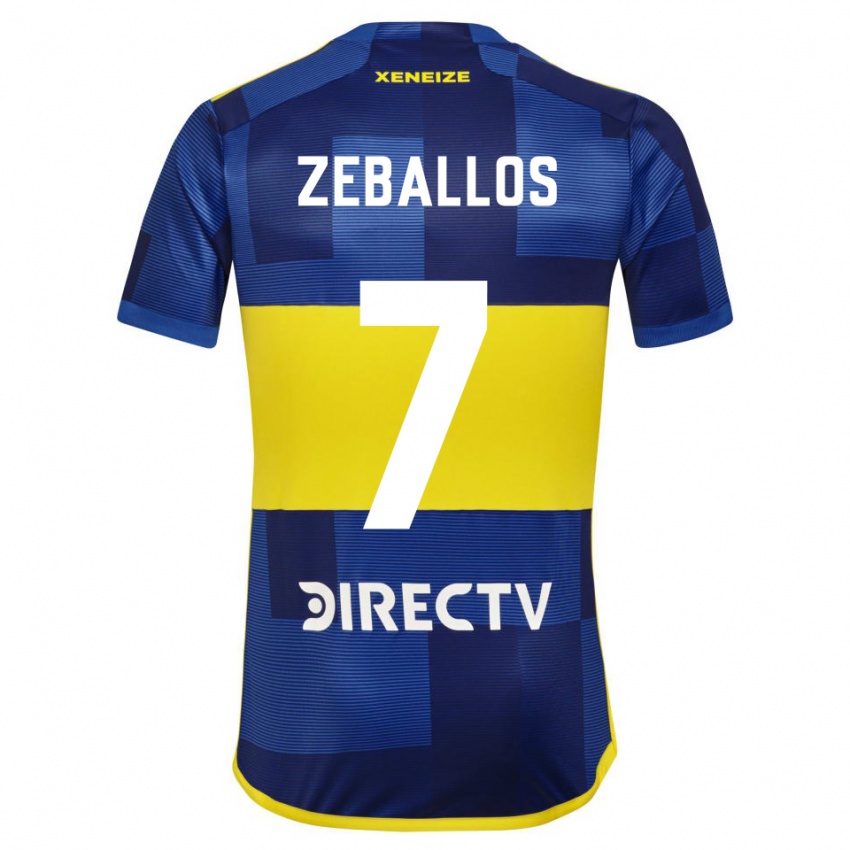 Mann Exequiel Zeballos #7 Mørk Blå Gul Hjemmetrøye Drakt Trøye 2023/24 Skjorter T-Skjorte