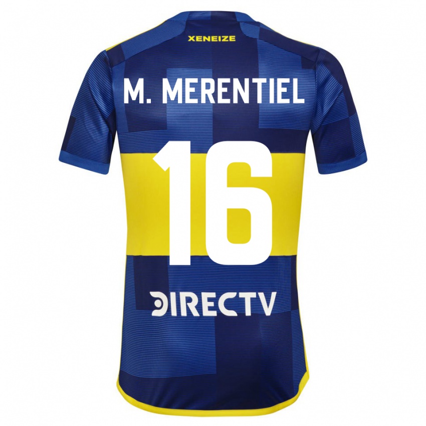 Mann Miguel Merentiel #16 Mørk Blå Gul Hjemmetrøye Drakt Trøye 2023/24 Skjorter T-Skjorte