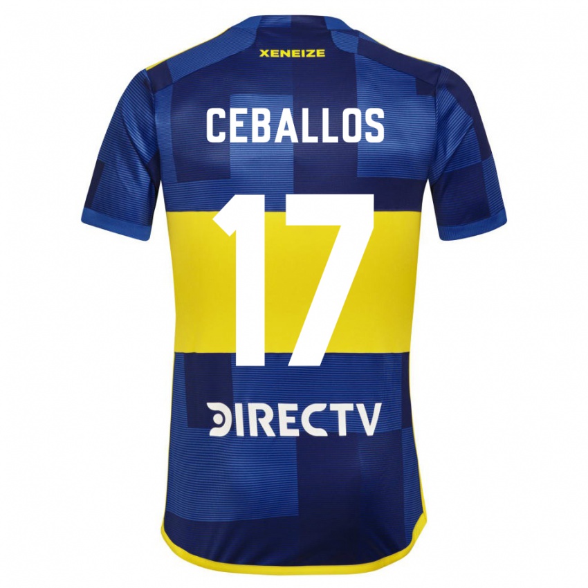 Mann Julián Ceballos #17 Mørk Blå Gul Hjemmetrøye Drakt Trøye 2023/24 Skjorter T-Skjorte
