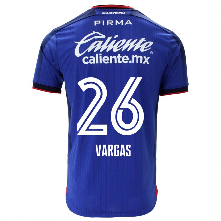 Mann Carlos Vargas #26 Blå Hjemmetrøye Drakt Trøye 2023/24 Skjorter T-Skjorte