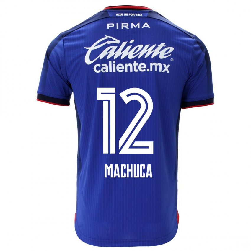 Mann Gabriela Machuca #12 Blå Hjemmetrøye Drakt Trøye 2023/24 Skjorter T-Skjorte