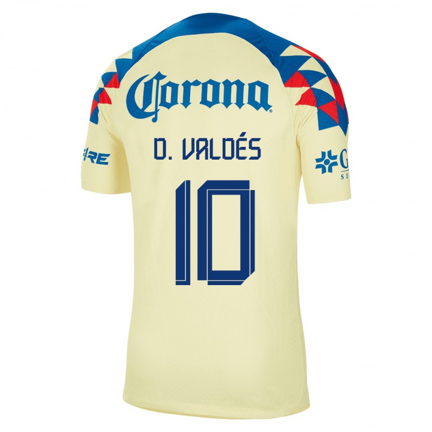 Mann Diego Valdes #10 Gul Hjemmetrøye Drakt Trøye 2023/24 Skjorter T-Skjorte
