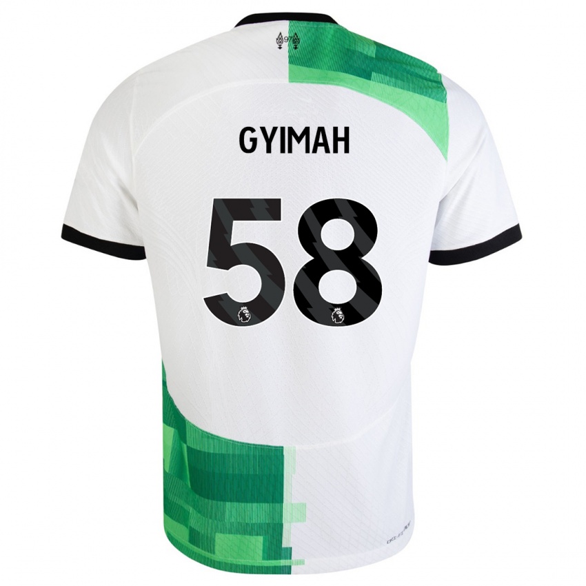 Mann Francis Gyimah #58 Hvit Grønn Bortetrøye Drakt Trøye 2023/24 Skjorter T-Skjorte