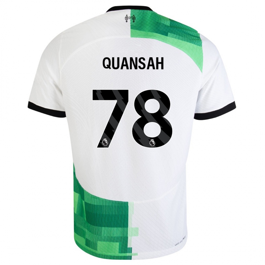 Mann Jarell Quansah #78 Hvit Grønn Bortetrøye Drakt Trøye 2023/24 Skjorter T-Skjorte