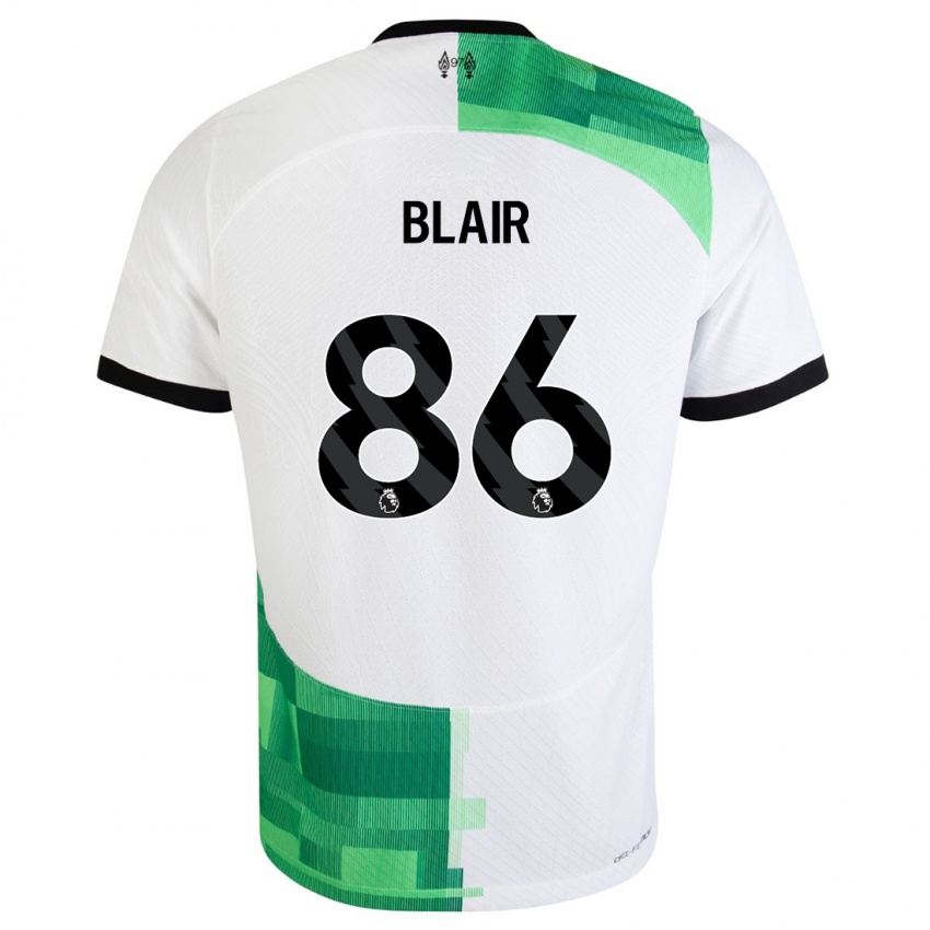 Mann Harvey Blair #86 Hvit Grønn Bortetrøye Drakt Trøye 2023/24 Skjorter T-Skjorte