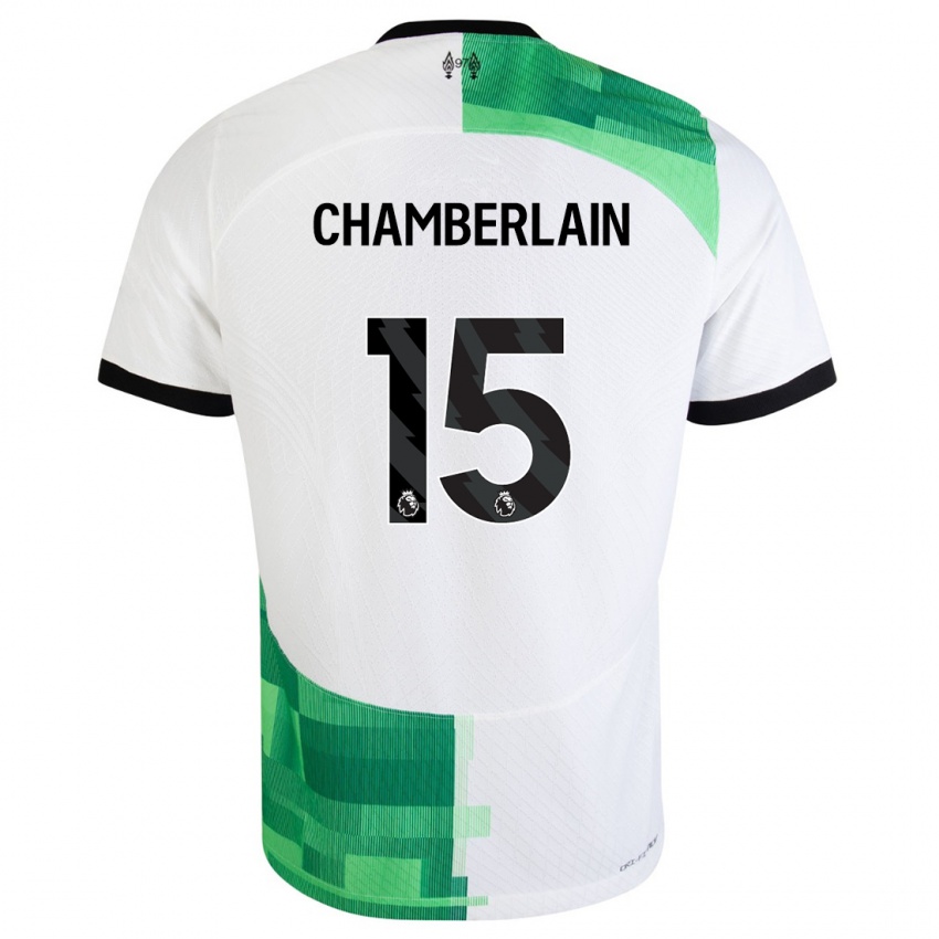 Mann Alex Oxlade Chamberlain #15 Hvit Grønn Bortetrøye Drakt Trøye 2023/24 Skjorter T-Skjorte