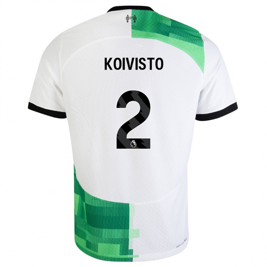 Mann Emma Koivisto #2 Hvit Grønn Bortetrøye Drakt Trøye 2023/24 Skjorter T-Skjorte