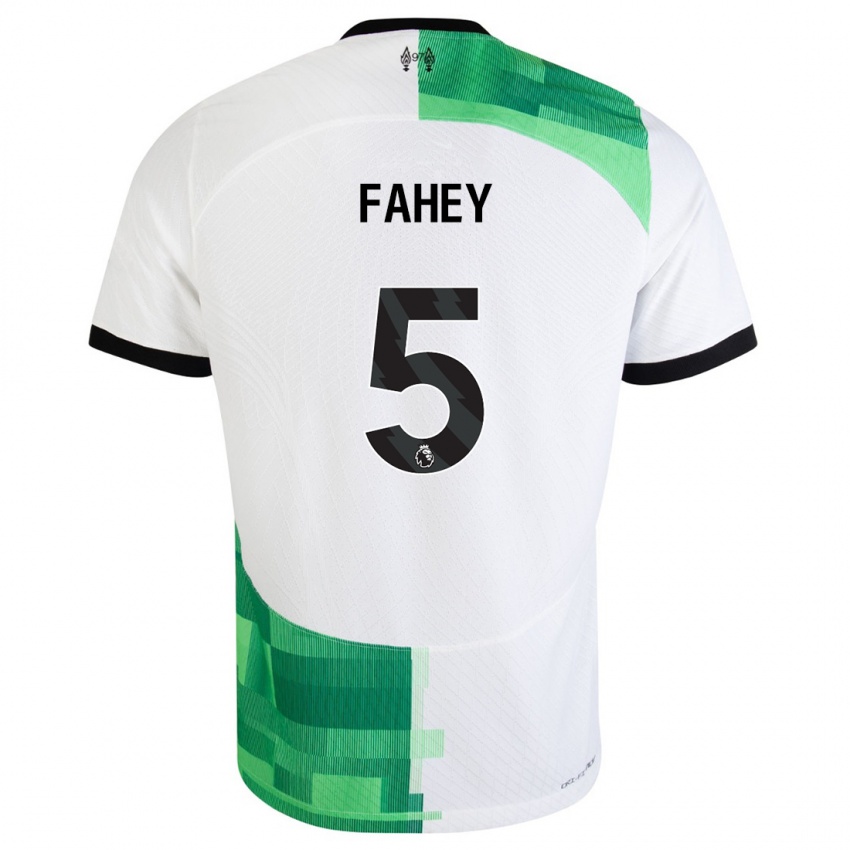 Mann Niamh Fahey #5 Hvit Grønn Bortetrøye Drakt Trøye 2023/24 Skjorter T-Skjorte