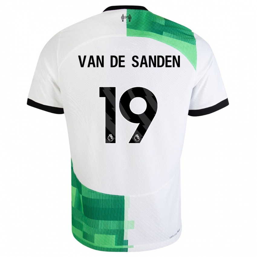 Mann Shanice Van De Sanden #19 Hvit Grønn Bortetrøye Drakt Trøye 2023/24 Skjorter T-Skjorte