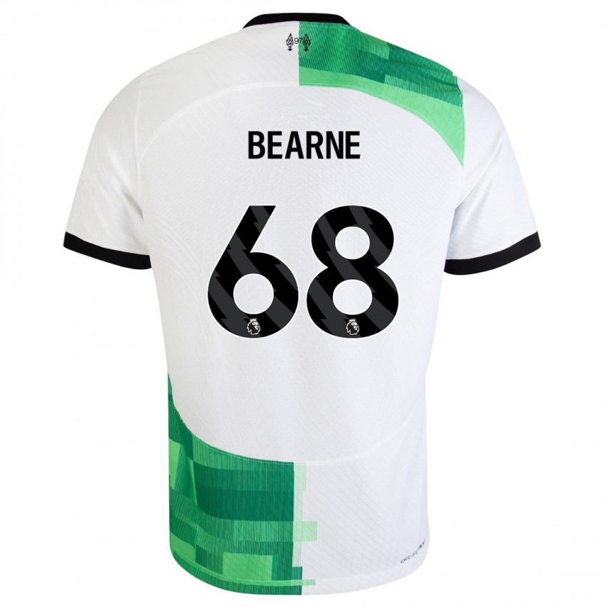 Mann Jack Bearne #68 Hvit Grønn Bortetrøye Drakt Trøye 2023/24 Skjorter T-Skjorte
