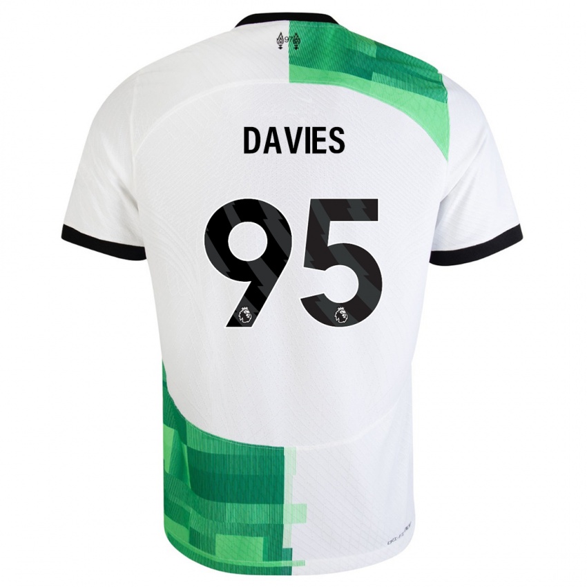 Mann Harvey Davies #95 Hvit Grønn Bortetrøye Drakt Trøye 2023/24 Skjorter T-Skjorte
