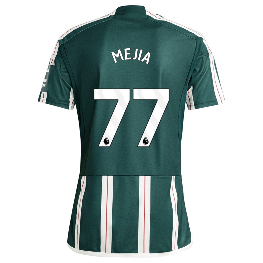 Mann Mateo Mejia #77 Mørk Grønn Bortetrøye Drakt Trøye 2023/24 Skjorter T-Skjorte