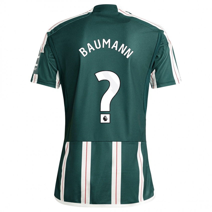 Mann Zach Baumann #0 Mørk Grønn Bortetrøye Drakt Trøye 2023/24 Skjorter T-Skjorte
