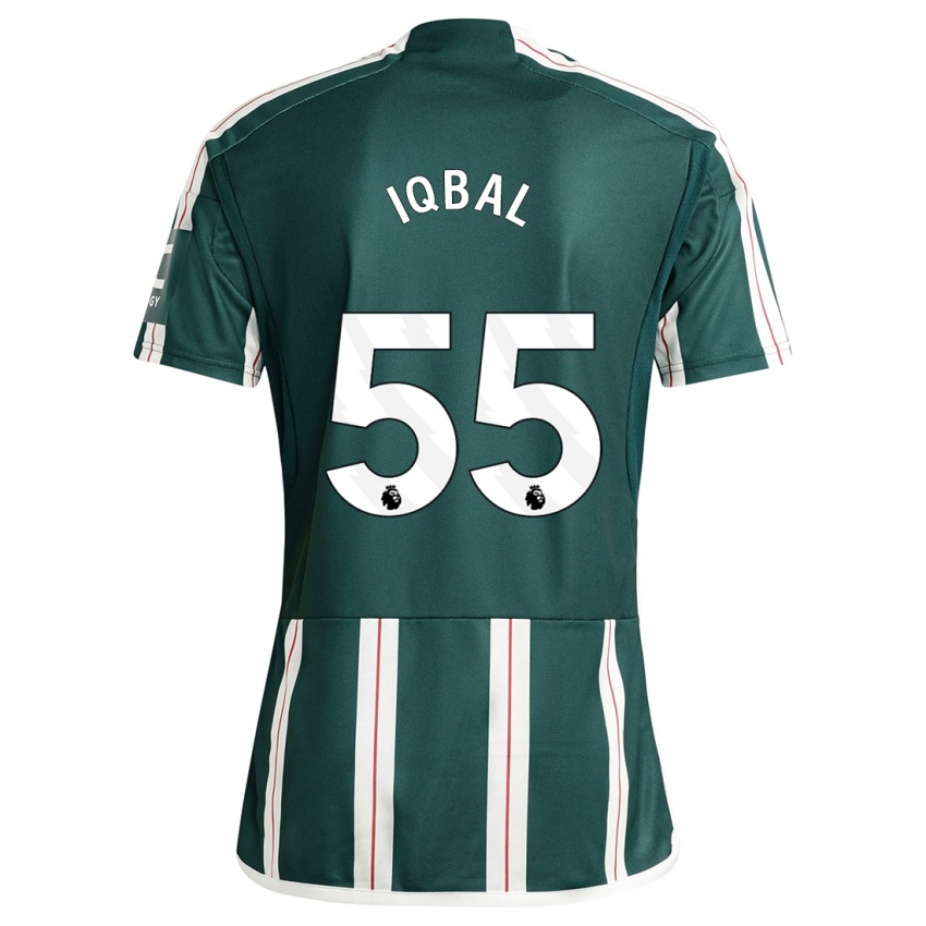 Mann Zidane Iqbal #55 Mørk Grønn Bortetrøye Drakt Trøye 2023/24 Skjorter T-Skjorte