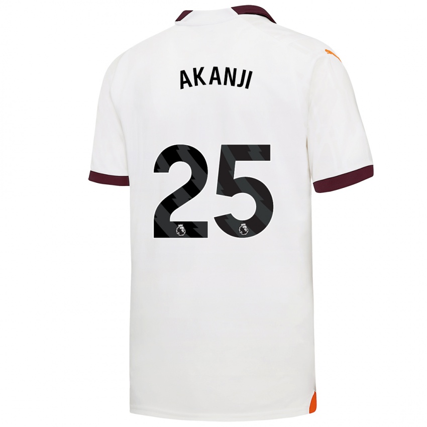 Mann Manuel Akanji #25 Hvit Bortetrøye Drakt Trøye 2023/24 Skjorter T-Skjorte