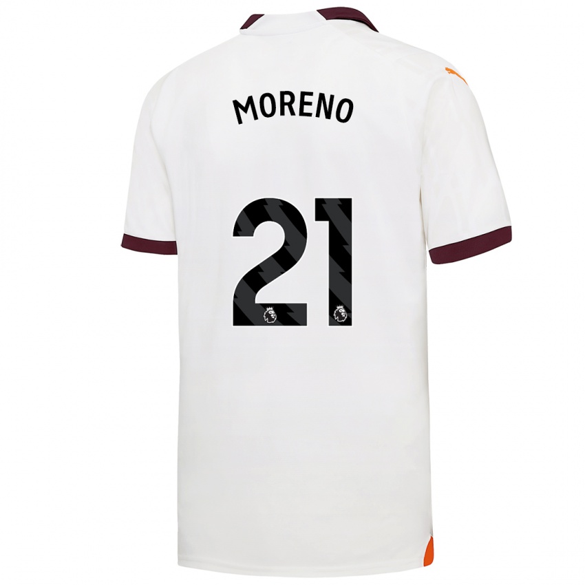 Mann Marlos Moreno #21 Hvit Bortetrøye Drakt Trøye 2023/24 Skjorter T-Skjorte