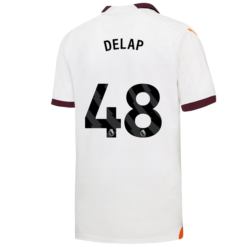 Mann Liam Delap #48 Hvit Bortetrøye Drakt Trøye 2023/24 Skjorter T-Skjorte