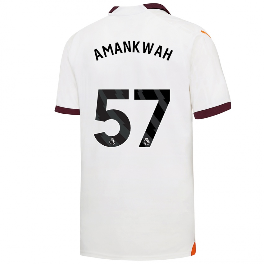 Mann Yeboah Amankwah #57 Hvit Bortetrøye Drakt Trøye 2023/24 Skjorter T-Skjorte