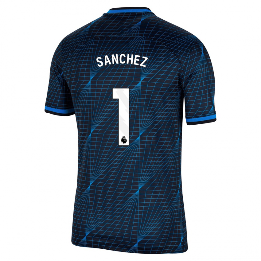 Mann Robert Sanchez #1 Mørke Blå Bortetrøye Drakt Trøye 2023/24 Skjorter T-Skjorte