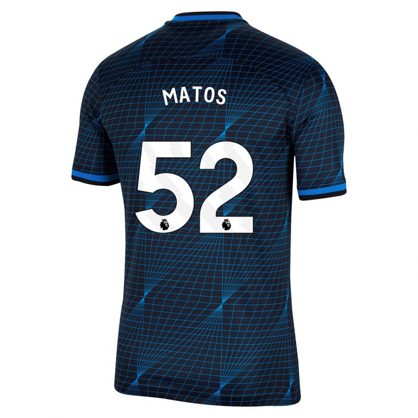 Mann Alex Matos #52 Mørke Blå Bortetrøye Drakt Trøye 2023/24 Skjorter T-Skjorte
