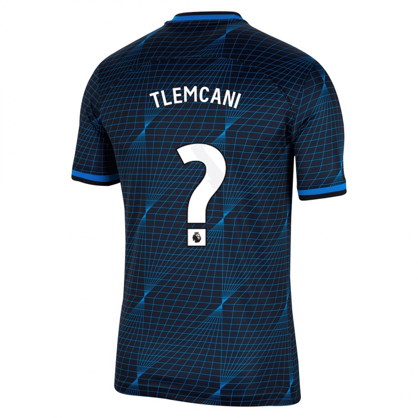Mann Sami Tlemcani #0 Mørke Blå Bortetrøye Drakt Trøye 2023/24 Skjorter T-Skjorte