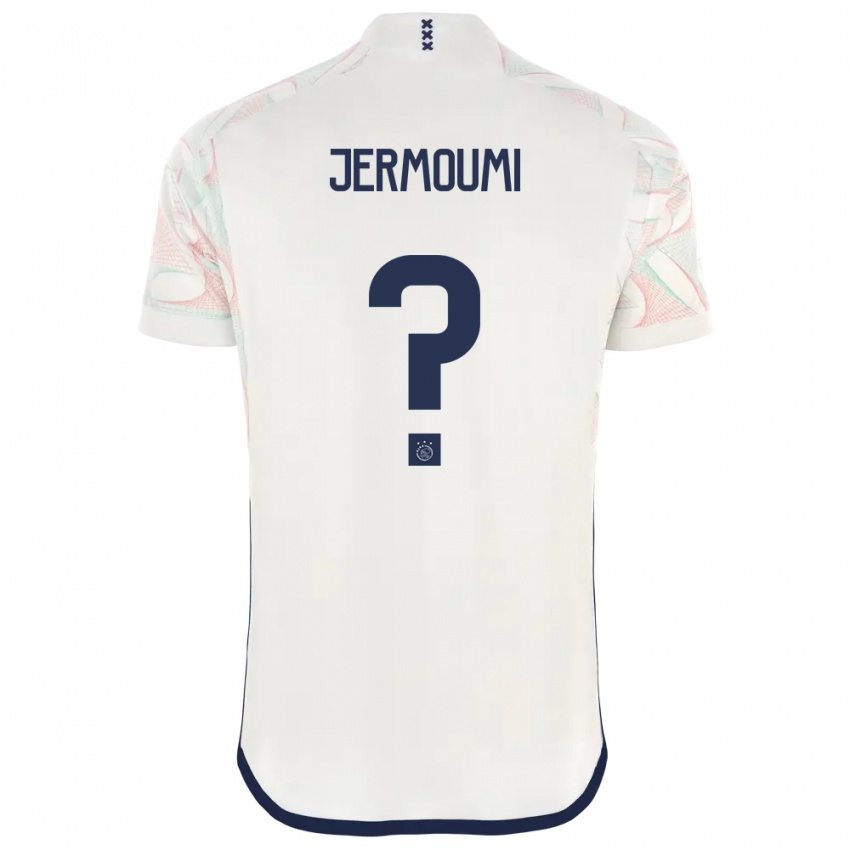 Mann Diyae Jermoumi #0 Hvit Bortetrøye Drakt Trøye 2023/24 Skjorter T-Skjorte