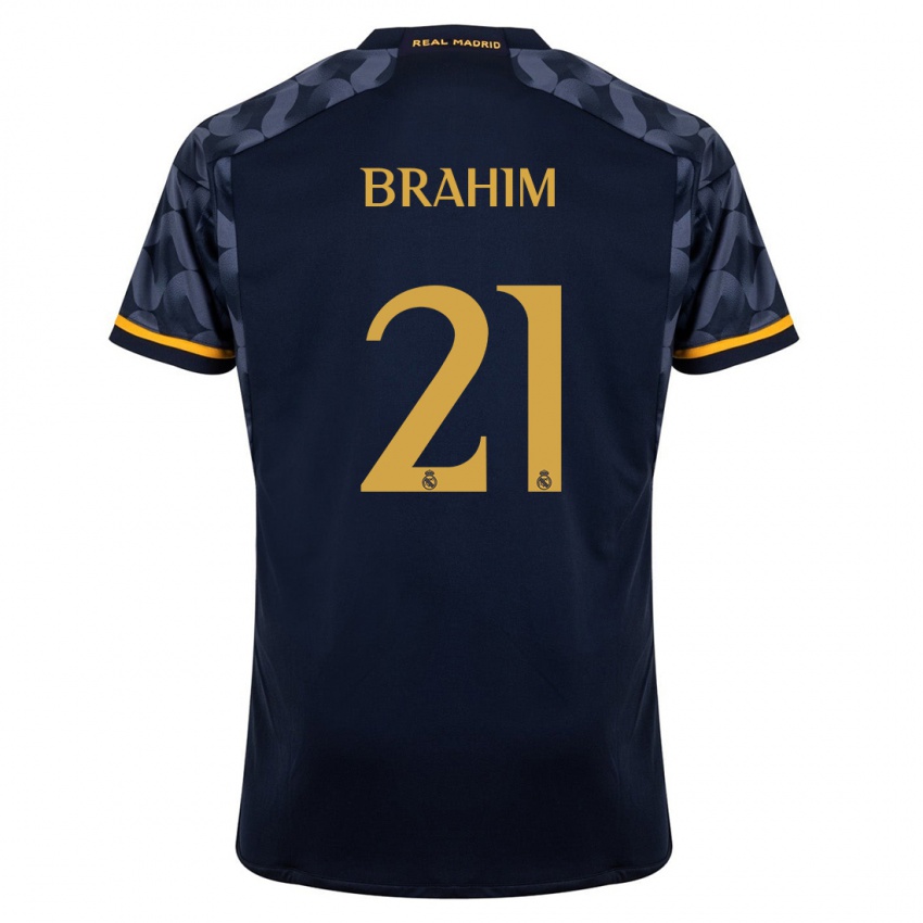 Mann Brahim Diaz #21 Mørke Blå Bortetrøye Drakt Trøye 2023/24 Skjorter T-Skjorte