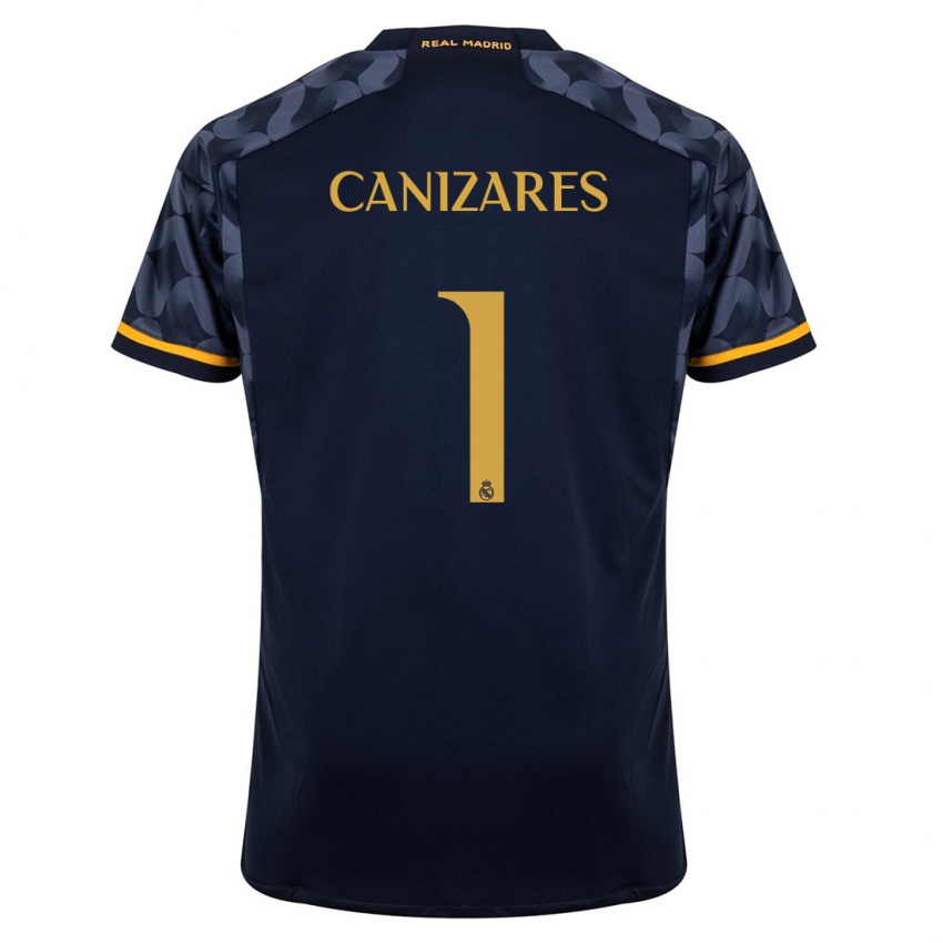 Mann Lucas Canizares #1 Mørke Blå Bortetrøye Drakt Trøye 2023/24 Skjorter T-Skjorte