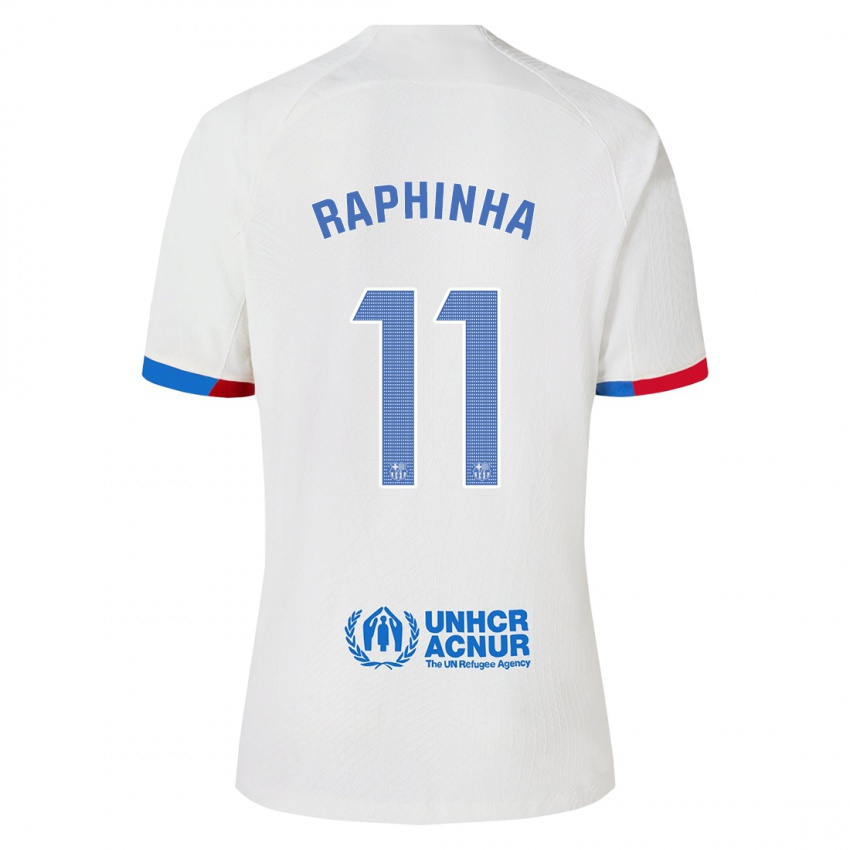 Mann Raphinha #11 Hvit Bortetrøye Drakt Trøye 2023/24 Skjorter T-Skjorte