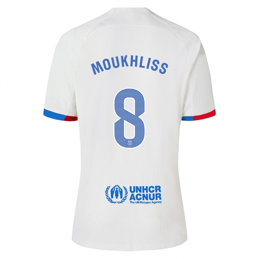 Mann Moha Moukhliss #8 Hvit Bortetrøye Drakt Trøye 2023/24 Skjorter T-Skjorte