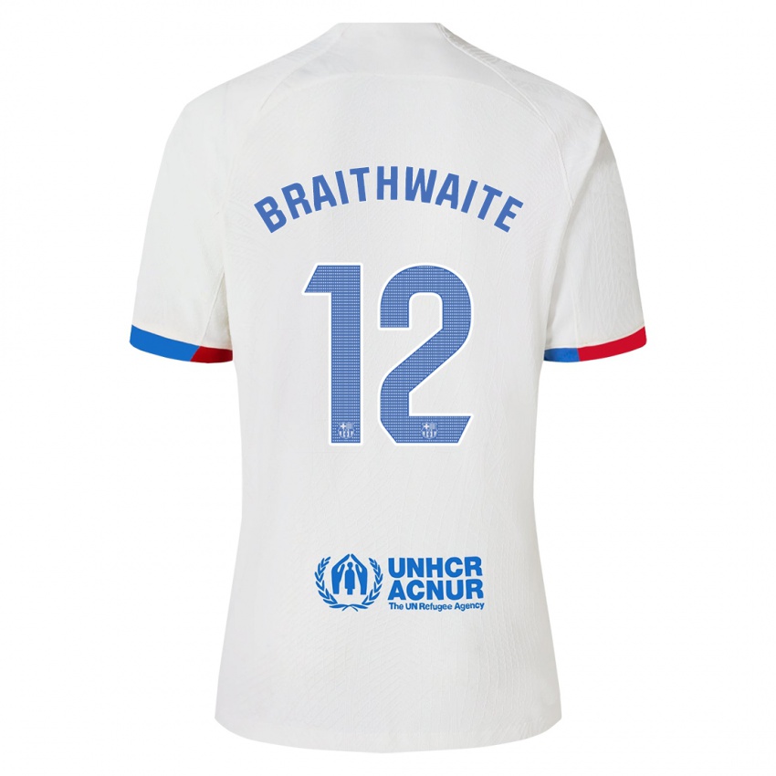 Mann Martin Braithwaite #12 Hvit Bortetrøye Drakt Trøye 2023/24 Skjorter T-Skjorte