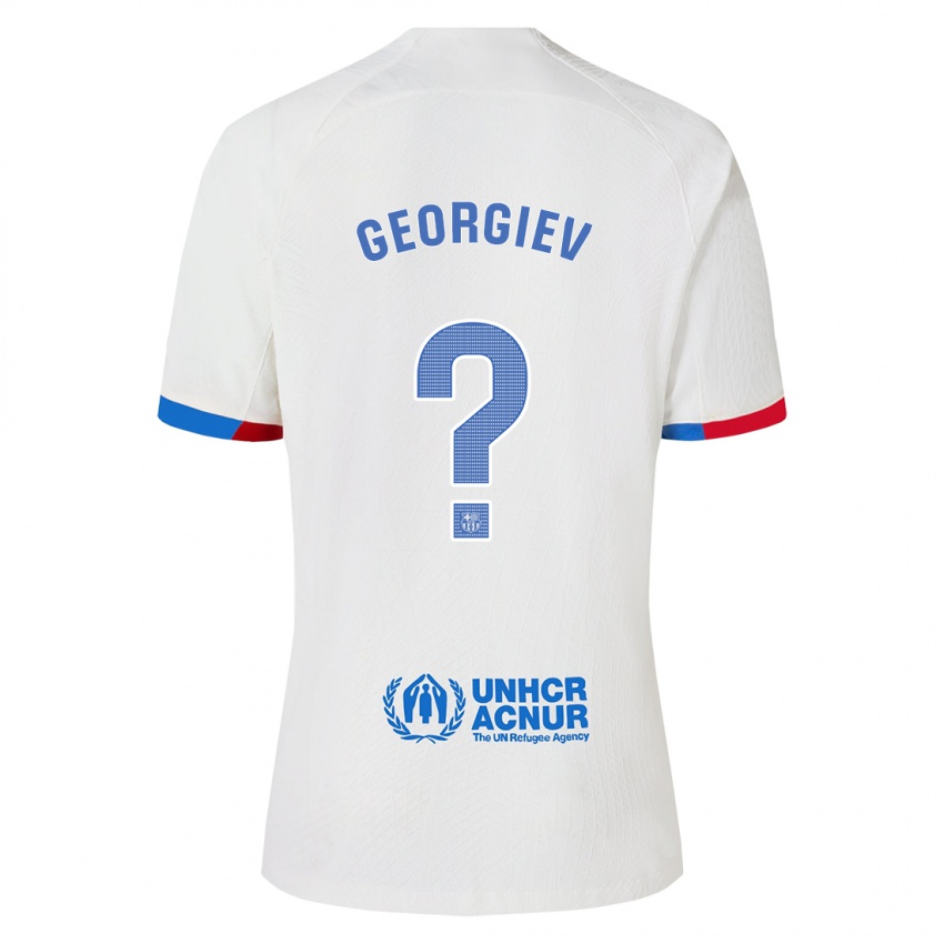 Mann Martin Georgiev #0 Hvit Bortetrøye Drakt Trøye 2023/24 Skjorter T-Skjorte