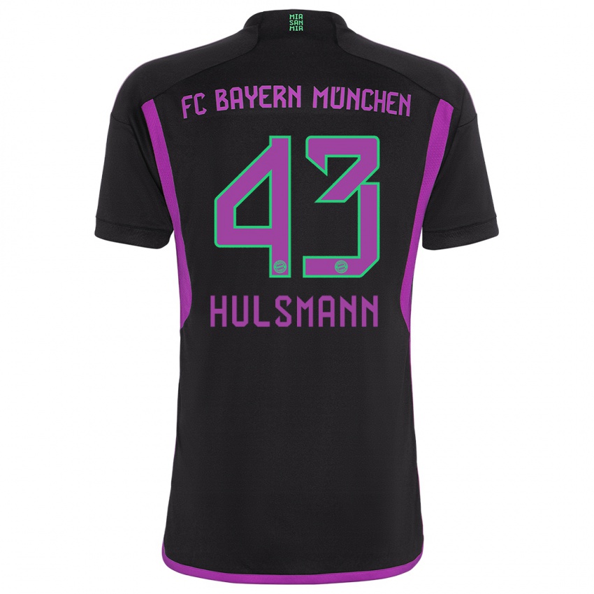 Mann Tom Hulsmann #43 Svart Bortetrøye Drakt Trøye 2023/24 Skjorter T-Skjorte