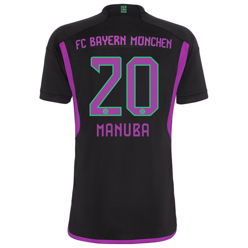 Mann Vincent Manuba #20 Svart Bortetrøye Drakt Trøye 2023/24 Skjorter T-Skjorte