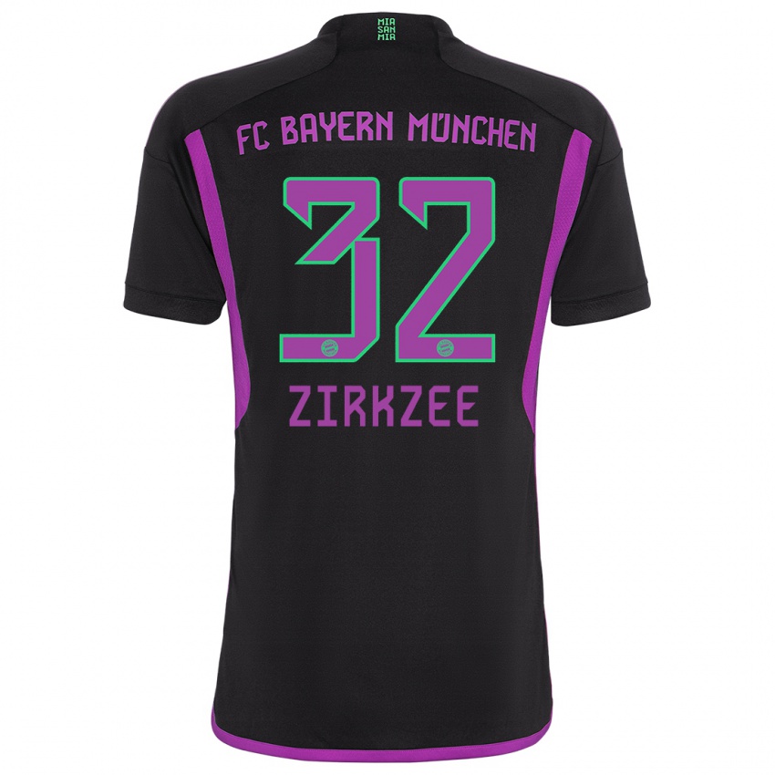 Mann Joshua Zirkzee #32 Svart Bortetrøye Drakt Trøye 2023/24 Skjorter T-Skjorte