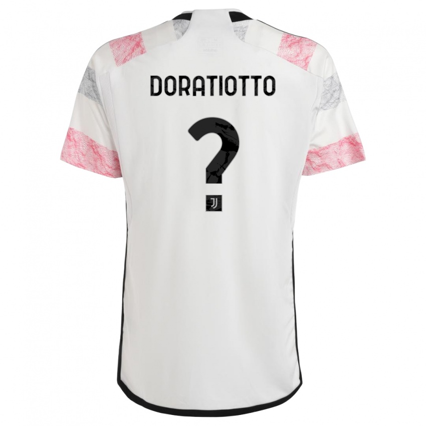 Mann Giulio Doratiotto #0 Hvit Rosa Bortetrøye Drakt Trøye 2023/24 Skjorter T-Skjorte