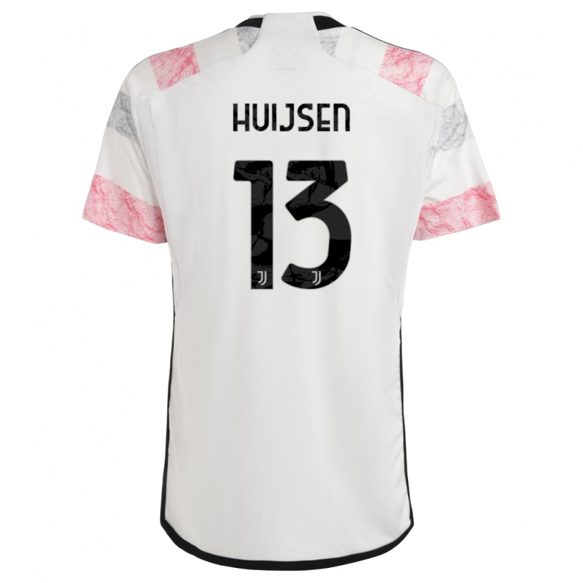 Mann Dean Huijsen #13 Hvit Rosa Bortetrøye Drakt Trøye 2023/24 Skjorter T-Skjorte